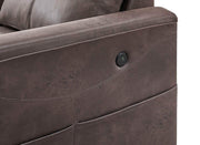 IFDC Sectional Thorold 93" Brown Sectional Sofa Bed with Storage Chaise and Drop Down Cup Holders - Available in 2 Configurations