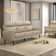 IFDC Sofa Cream Beige Velmont 77" High Back Sofa in Leather Match - Available in 3 Colours