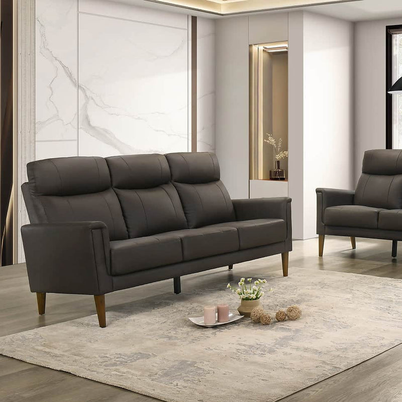 IFDC Sofa Dark Chocolate Brown Velmont 77" High Back Sofa in Leather Match - Available in 3 Colours
