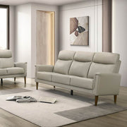 IFDC Sofa Light Grey Velmont 77" High Back Sofa in Leather Match - Available in 3 Colours