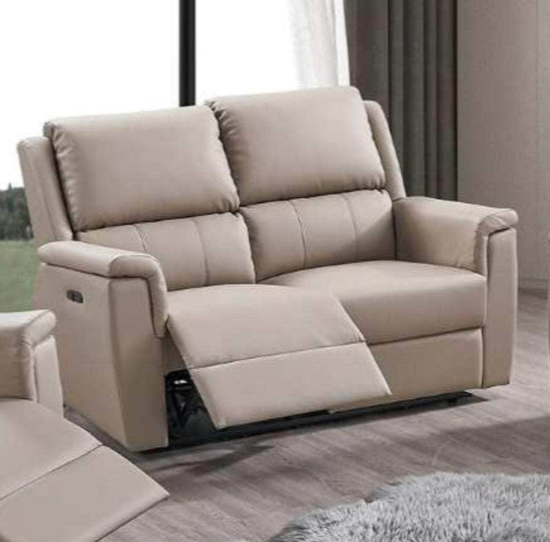 IFDC Sofa Set Loveseat Kindersley 3 Piece Power Reclining Sofa, Loveseat and Chair Set in Stone Faux Leather