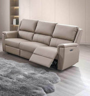 IFDC Sofa Set Sofa Kindersley 3 Piece Power Reclining Sofa, Loveseat and Chair Set in Stone Faux Leather