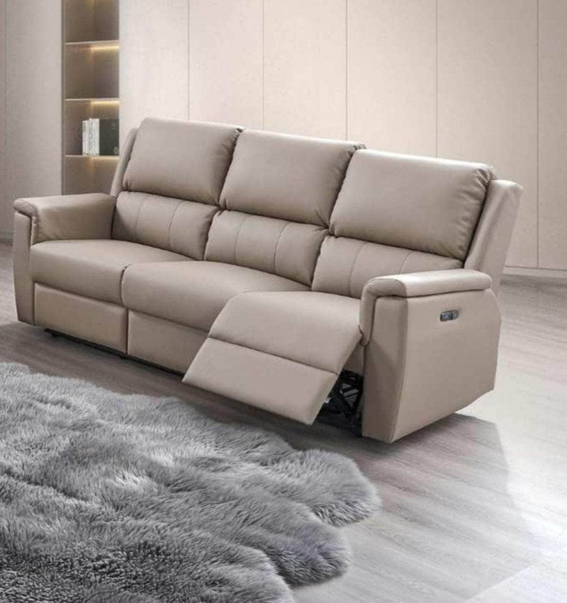 IFDC Sofa Set Sofa Kindersley 3 Piece Power Reclining Sofa, Loveseat and Chair Set in Stone Faux Leather