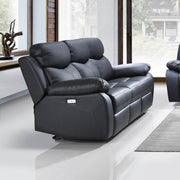 IFDC Sofa Set Whitby 3 Piece Power Reclining Sofa, Loveseat and Chair Set in Leather Match - Available in 2 Colours