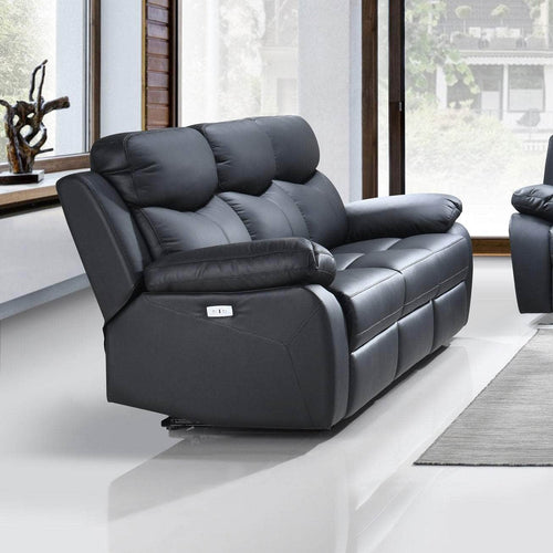IFDC Sofa Set Whitby 3 Piece Power Reclining Sofa, Loveseat and Chair Set in Leather Match - Available in 2 Colours