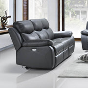 IFDC Sofa Set Whitby 3 Piece Power Reclining Sofa, Loveseat and Chair Set in Leather Match - Available in 2 Colours