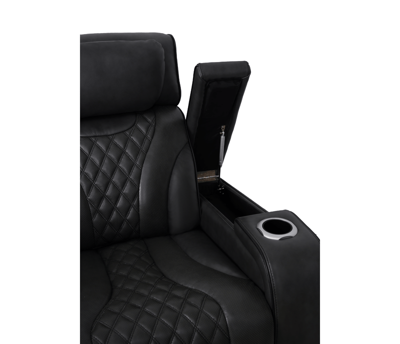 Jag's International Reclining Chairs Nexus Chair - Power Reclining w/ Power Headrest - Black Leather
