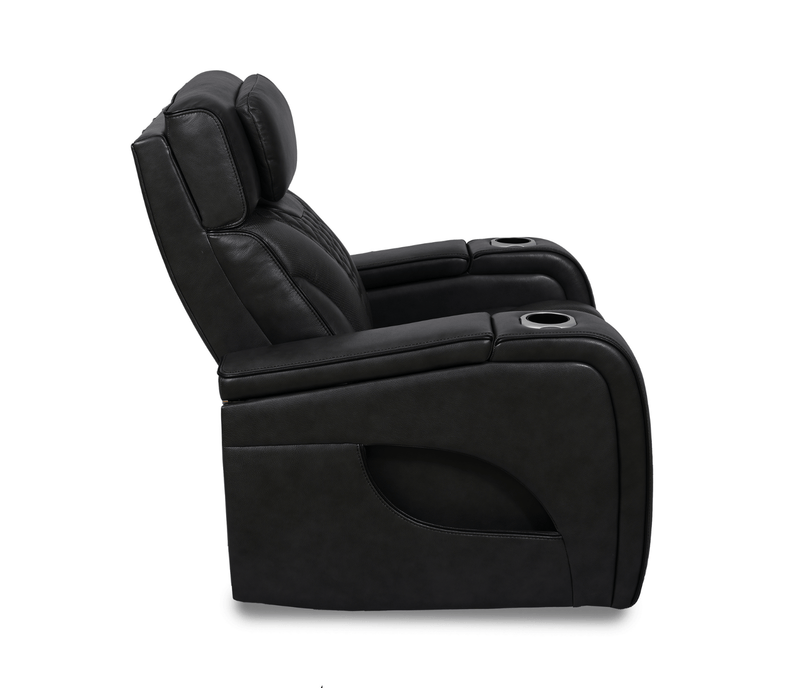 Jag's International Reclining Chairs Nexus Chair - Power Reclining w/ Power Headrest - Black Leather