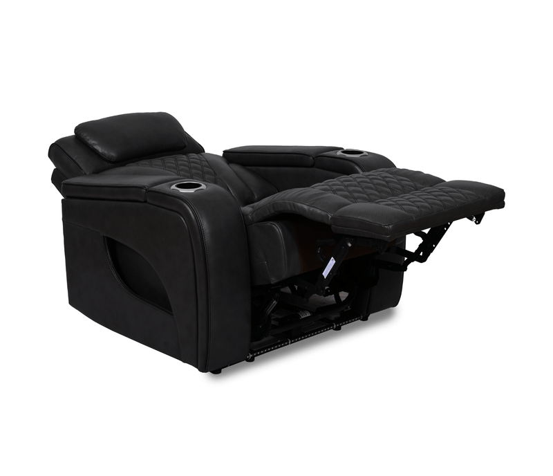 Jag's International Reclining Chairs Nexus Chair - Power Reclining w/ Power Headrest - Black Leather