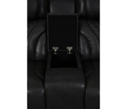 Jag's International Reclining Loveseats Nexus Loveseat w/ Console - Power Reclining w/ Power Headrests - Black Leather