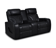 Jag's International Reclining Loveseats Nexus Loveseat w/ Console - Power Reclining w/ Power Headrests - Black Leather