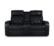 Jag's International Reclining Loveseats Nexus Loveseat w/ Console - Power Reclining w/ Power Headrests - Black Leather