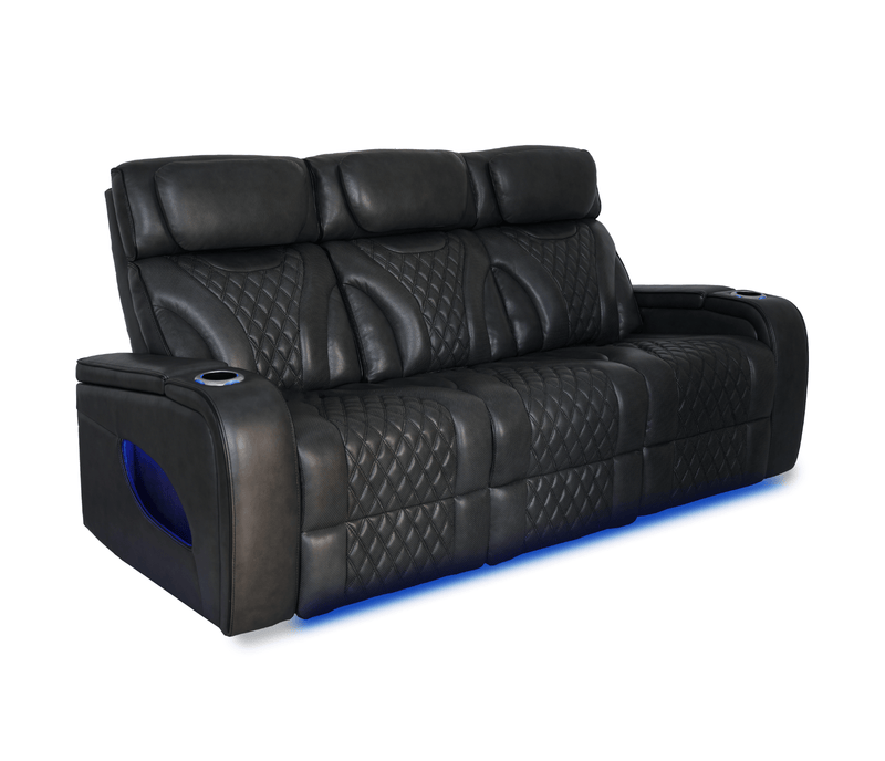 Jag's International Reclining Sofas Nexus Sofa - Power Reclining w/ Power Headrests - Black Leather