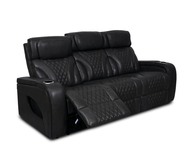 Jag's International Reclining Sofas Nexus Sofa - Power Reclining w/ Power Headrests - Black Leather