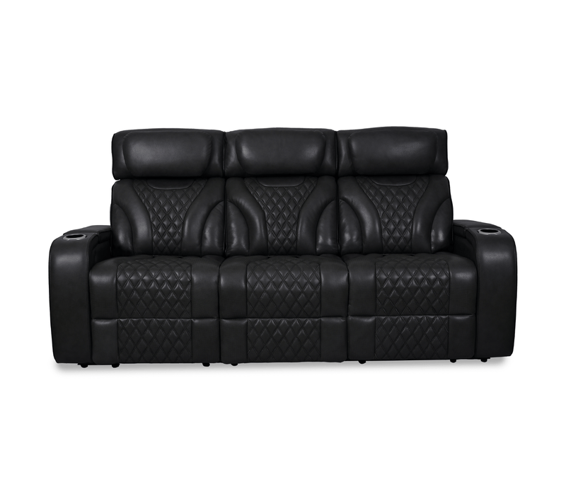 Jag's International Reclining Sofas Nexus Sofa - Power Reclining w/ Power Headrests - Black Leather