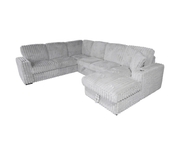 Jag's International Sleeper Sectionals LHF Loveseat / Corner / Armless Sleeper Loveseat / RHF Storage Chaise Zelia 4 Piece Sectional w/ Pull-Sleeper - Grey Fabric