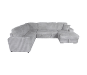 Jag's International Sleeper Sectionals Zelia 4 Piece Sectional w/ Pull-Sleeper - Grey Fabric