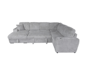 Jag's International Sleeper Sectionals Zelia 4 Piece Sectional w/ Pull-Sleeper - Grey Fabric