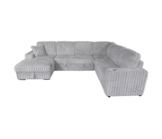 Jag's International Sleeper Sectionals Zelia 4 Piece Sectional w/ Pull-Sleeper - Grey Fabric