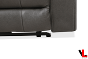 Levoluxe Brindle 62" Power Reclining 2 Seater Loveseat in Charcoal Leather Match