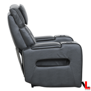 Levoluxe Chair Black Colton 37" Leather Match Power Glider Reclining Chair with Power Headrest, Cupholders and Storage