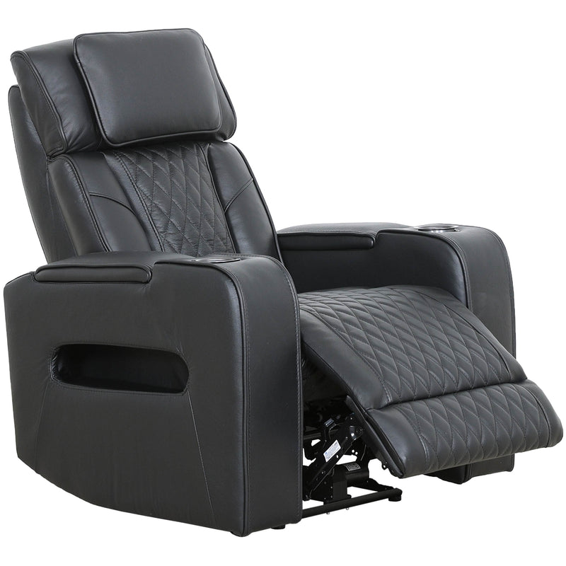 Levoluxe Chair Black Colton 37" Leather Match Power Reclining Chair with Power Headrest, Cupholders and Storage - Available in 2 Colours
