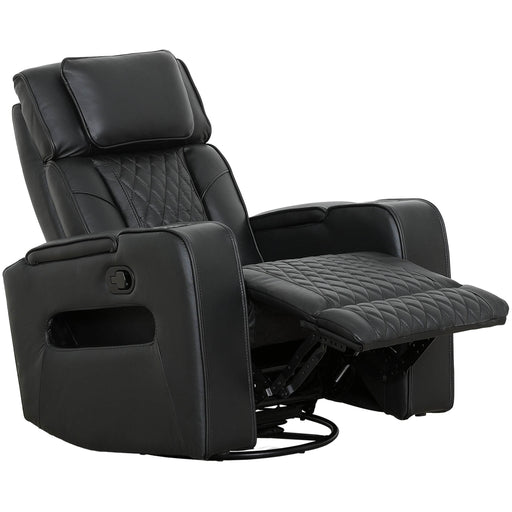 Levoluxe Chair Black Colton 37" Leather Match Swivel Glider Reclining Chair - Available in 2 Colours