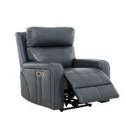 Levoluxe Chair Blue Cavron 37" Leather Match Power Glider Reclining Chair with Power Headrest - Available in 2 Colours