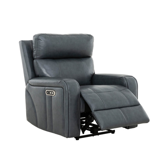 Levoluxe Chair Blue Cavron 37" Leather Match Power Glider Reclining Chair with Power Headrest - Available in 2 Colours