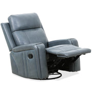 Levoluxe Chair Blue Cavron 37" Leather Match Swivel Glider Reclining Chair - Available in 2 Colours