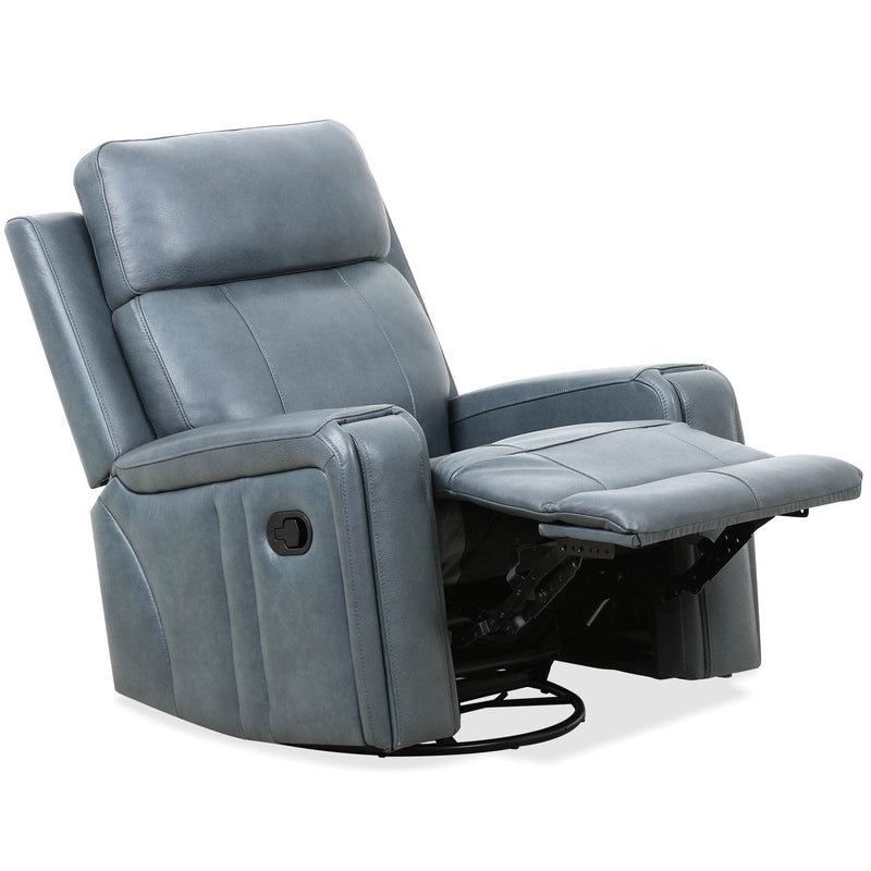 Levoluxe Chair Blue Cavron 37" Leather Match Swivel Glider Reclining Chair - Available in 2 Colours