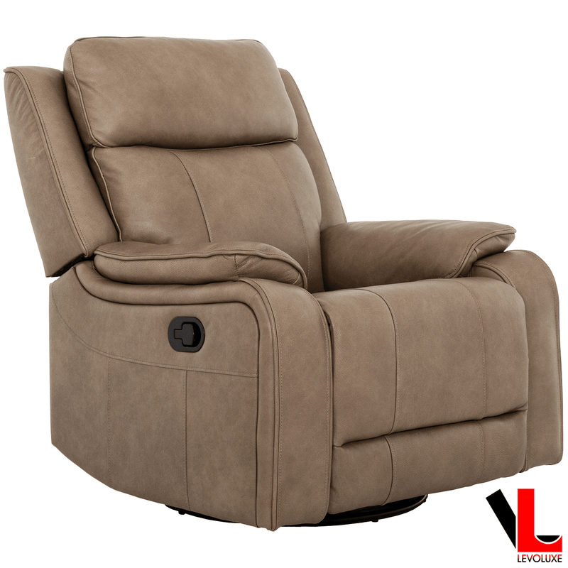 Levoluxe Chair Brindle 36.5" Leather Match Swivel Glider Reclining Chair - Available in 2 Colours