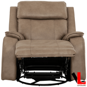 Levoluxe Chair Brindle 36.5" Leather Match Swivel Glider Reclining Chair - Available in 2 Colours