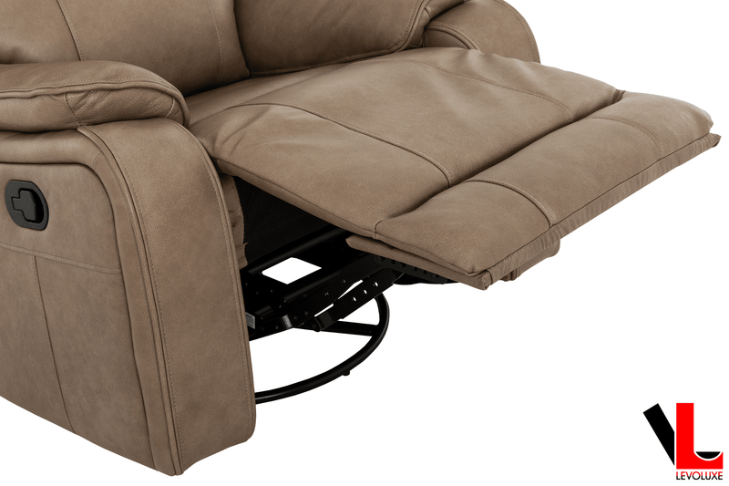Levoluxe Chair Brindle 36.5" Leather Match Swivel Glider Reclining Chair - Available in 2 Colours