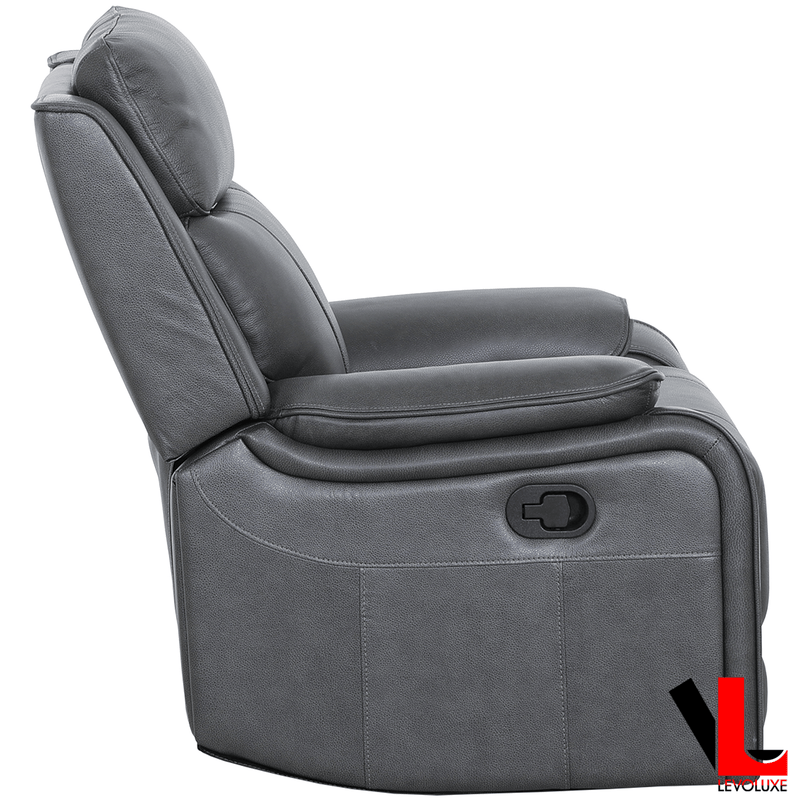 Levoluxe Chair Brindle 36.5" Leather Match Swivel Glider Reclining Chair - Available in 2 Colours