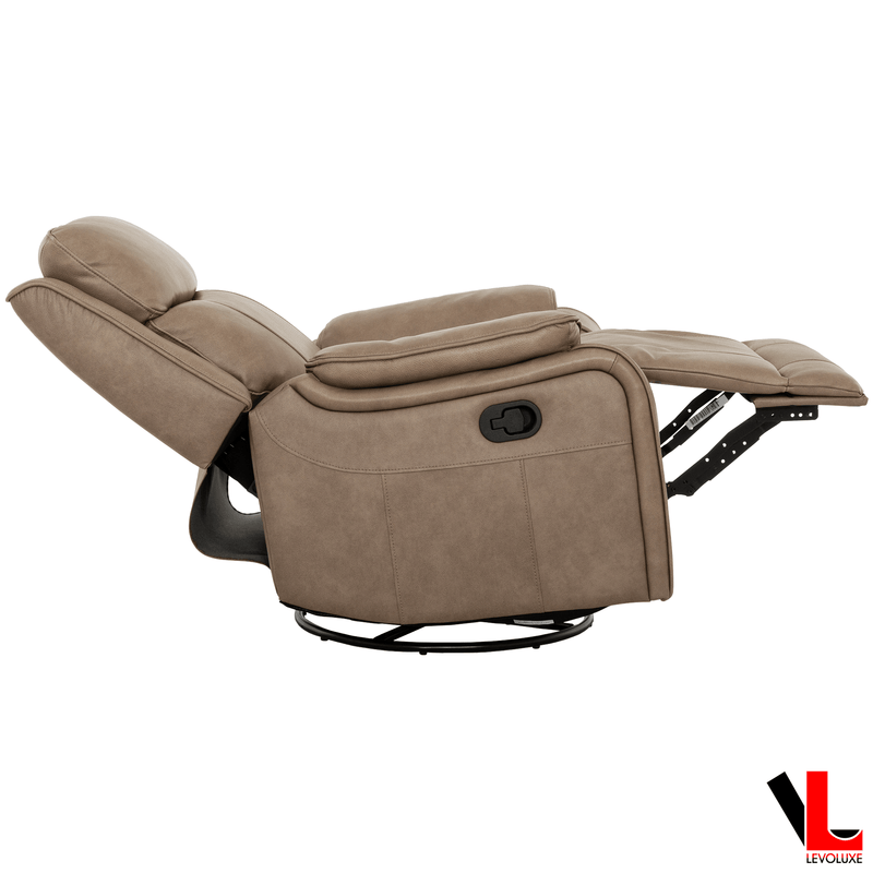 Levoluxe Chair Brindle 36.5" Leather Match Swivel Glider Reclining Chair - Available in 2 Colours