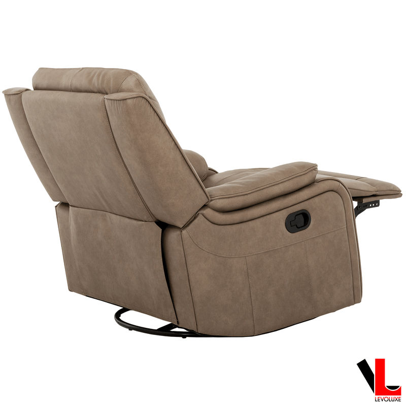 Levoluxe Chair Brindle 36.5" Leather Match Swivel Glider Reclining Chair - Available in 2 Colours