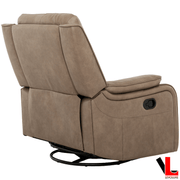 Levoluxe Chair Brindle 36.5" Leather Match Swivel Glider Reclining Chair - Available in 2 Colours