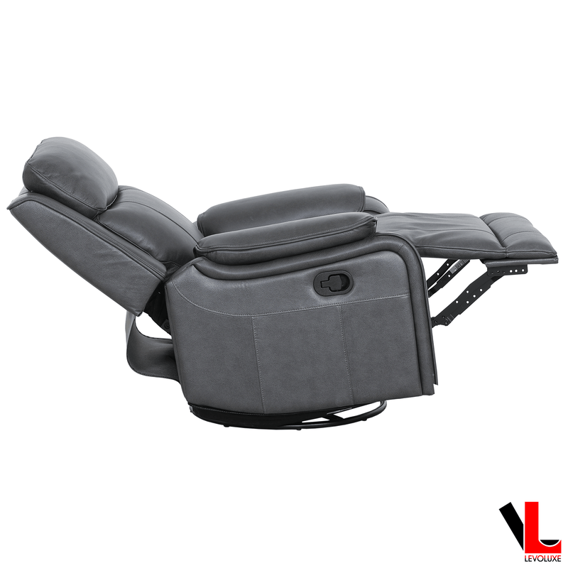 Levoluxe Chair Brindle 36.5" Leather Match Swivel Glider Reclining Chair - Available in 2 Colours