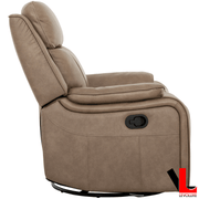 Levoluxe Chair Brindle 36.5" Leather Match Swivel Glider Reclining Chair - Available in 2 Colours