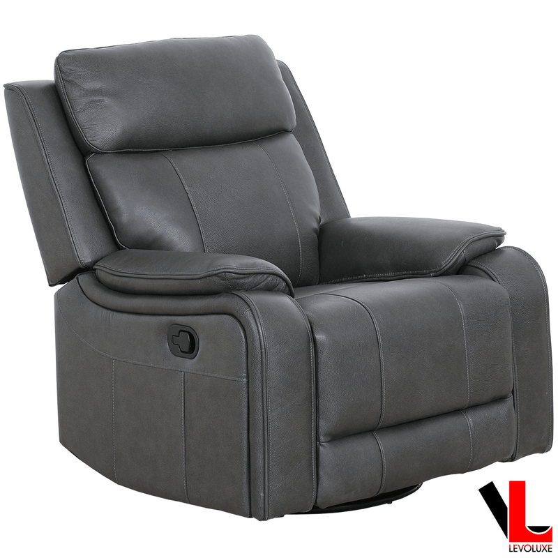Levoluxe Chair Brindle 36.5" Leather Match Swivel Glider Reclining Chair - Available in 2 Colours