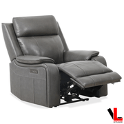 Levoluxe Chair Brindle 36.5" Power Reclining Chair in Charcoal Leather Match