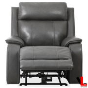 Levoluxe Chair Brindle 36.5" Power Reclining Chair in Charcoal Leather Match