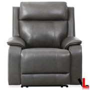 Levoluxe Chair Brindle 36.5" Power Reclining Chair in Charcoal Leather Match