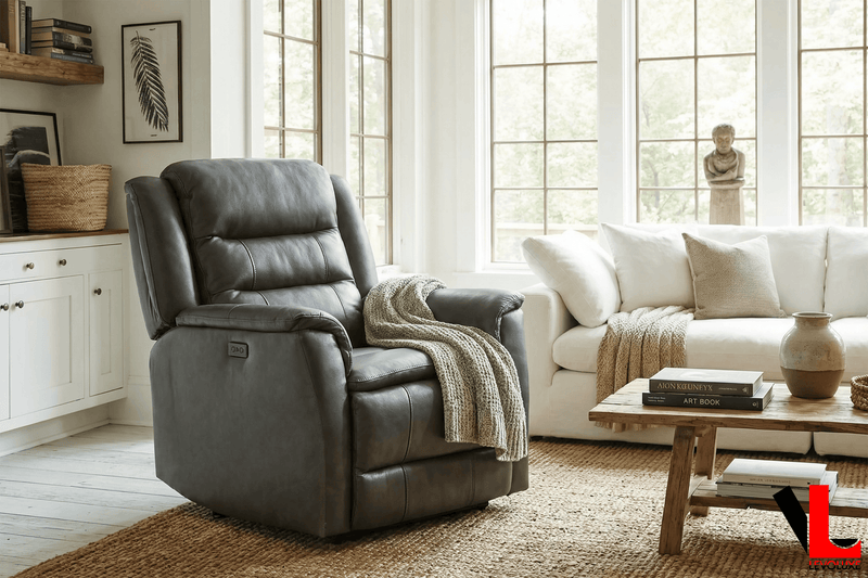 Levoluxe Chair Carter 35" Power Reclining Chair in Leather Match - Available in 2 Colours