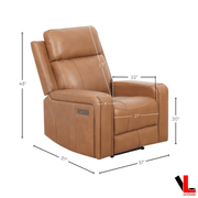 Levoluxe Chair Cavron 37" Leather Match Power Reclining Chair with Power Headrest - Available in 2 Colours