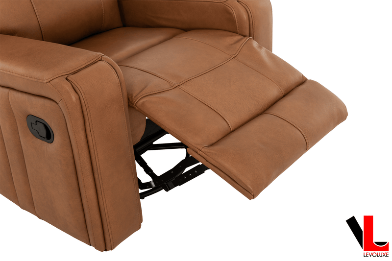 Levoluxe Chair Cavron 37" Leather Match Swivel Glider Reclining Chair - Available in 2 Colours