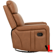 Levoluxe Chair Cavron 37" Leather Match Swivel Glider Reclining Chair - Available in 2 Colours