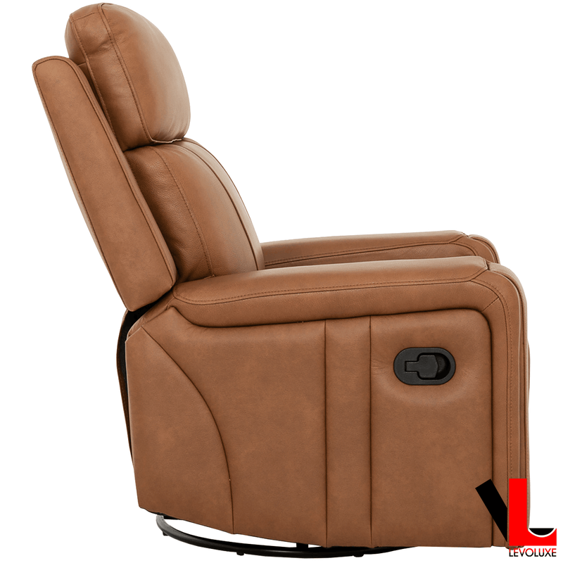 Levoluxe Chair Cavron 37" Leather Match Swivel Glider Reclining Chair - Available in 2 Colours