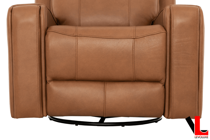 Levoluxe Chair Cavron 37" Leather Match Swivel Glider Reclining Chair - Available in 2 Colours